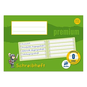Staufen® Schreiblernheft Premium Lineatur 0 (1.Schuljahr) liniert DIN A5 quer ohne Rand, 16 Blatt