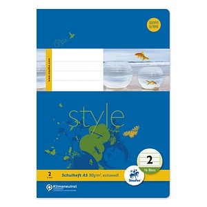 Staufen® Schulhefte Style Lineatur 2 (2. Schuljahr) liniert DIN A5 Rand rundum, 16 Blatt