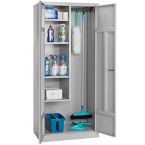 Gürkan Putzmittelschrank 104527 lichtgrau 80,0 x 50,0 x 180,0 cm