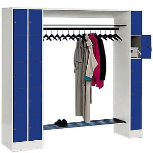 CP Garderobe mit Schließfächern Serie 8070 lichtgrau, enzianblau 80730-00, 15 Schließfächer 210,0 x 48,0 x 195,0 cm