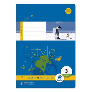 Staufen® Schulhefte Style Lineatur 3 (3. Schuljahr) liniert DIN A5 Rand rundum, 16 Blatt