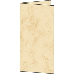 SIGEL PC-Faltkarten, DIN lang (2-3 A4), Marmor beige Edelkarton, 185 g-qm, für 