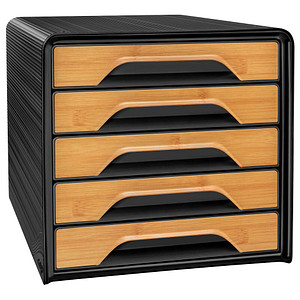 CEP Schubladenbox Smoove Silva, 5 Schübe, schwarz/Bambus