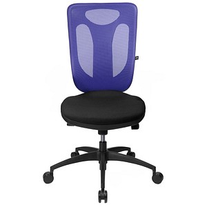 TOPSTAR Bürodrehstuhl,Sitz schwarz,Netzrücken blau,Sitz HxBxT 450-550x450x460mm