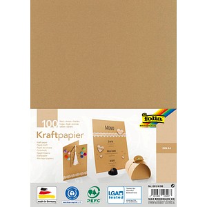 folia Kraftpapier, 120 g/qm, DIN A4, 100 Blatt