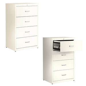mauser client entry Hängeregistraturschrank reinweiß mit 4 Schubladen 80,0 x 60,0 x 135,0 cm