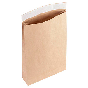 flexiPAK Faltentaschen classic Fixverschluss DIN B4 ohne Fenster braun mit 5,0 cm Falte, 300 St.