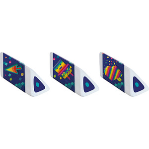 Maped Kunststoff-Radierer Pyramide PIXEL PARTY, 3er Blister