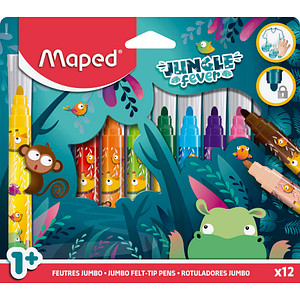 Maped Fasermaler JUNGLE fever JUMBO, 12er Kartonetui