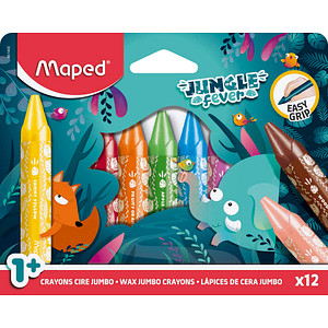 Maped Wachsmalstift JUNGLE fever JUMBO, 12er Kartonetui