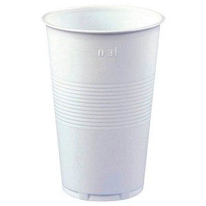 STARPAK Kunststoff-Trinkbecher PP, 0,3 l, weiß, 100er