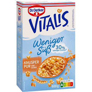 Dr.Oetker Vitalis Knusper Pur weniger süß Müsli 600,0 g