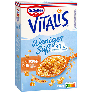 Dr.Oetker Vitalis Knusper Pur weniger süß Müsli 1,5 kg