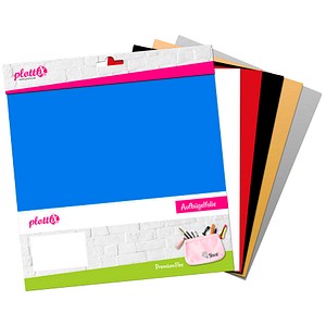 plottiX PremiumFlex Aufbügelfolie 6 St. farbsortiert Flex-Folie 30,0 x 30,0 cm,  6 St.