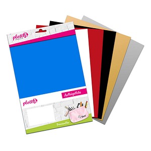 plottiX PremiumFlex Aufbügelfolie 6 St. farbsortiert Flex-Folie 20,0 x 30,0 cm,  6 St.