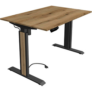 Kerkmann Move 1 advance elektrisch höhenverstellbarer Schreibtisch eiche rechteckig, T-Fuß-Gestell grau 120,0 x 80,0 cm