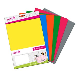 plottiX PremiumFlex Aufbügelfolie 6 St. farbsortiert Flex-Folie 20,0 x 30,0 cm,  6 St.