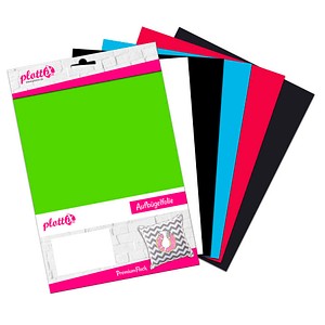 plottiX PremiumFlock Aufbügelfolie 6 St. farbsortiert Flock-Folie 20,0 x 30,0 cm,  6 St.