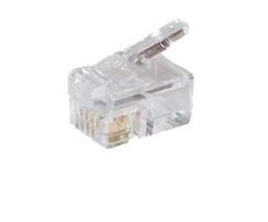SCONN Western-Stecker 4/4 RJ10 4pol.(vergoldet) für Flachkabel