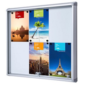 Showdown® Displays Schaukasten SL B1 silber 6x DIN A4