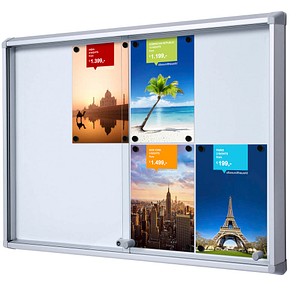 Showdown® Displays Schaukasten SL B1 silber 8x DIN A4