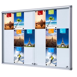 Showdown® Displays Schaukasten SL B1 silber 18x DIN A4