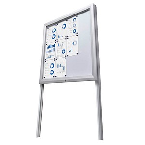 Showdown® Displays Gestell für Schaukästen silber 12x DIN A4