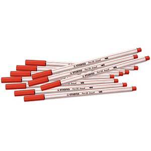 STABILO 10 STABILO Pen 68 brush Brush-Pens rot; 1 Pack = 10 St.