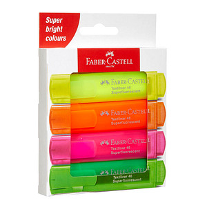 FABER-CASTELL Textmarker TEXTLINER 1546, 4er Kartonetui