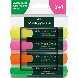 FABER-CASTELL Textmarker TEXTLINER 48, 4er Etui