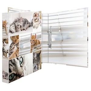 HERMA Ringbuch "Animals" - Katzen, DIN A4, 2-Ring-Mechanik