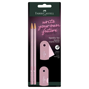 FABER-CASTELL Schreibset GRIP SPARKLE, rose