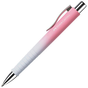 FABER-CASTELL Druckkugelschreiber POLY BALL, weiß / rosa