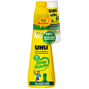 UHU Vielzweckkleber flinke flasche ReNature + Klebestift