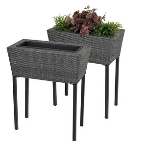 Garden Pleasure Blumenkasten IRIS Kunststoff dunkelgrau rechteckig 60,0 x 72,0 cm