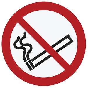 Verbotsaufkleber Rauchen verboten rund 10,0 cm