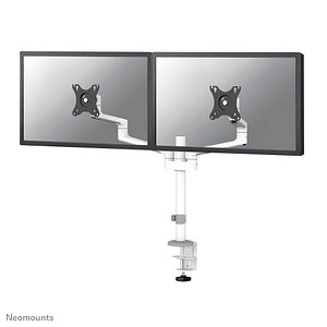 Neomounts Monitor-Halterung weiß für 2 Monitore, Tischklemme