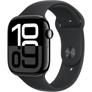 Apple Watch Series 10 46 mm Aluminium (GPS+Cellular) Sportarmband M/L  schwarz, diamantschwarz