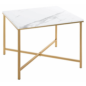 HAKU Möbel Beistelltisch Holz gold-weiß 60,0 x 60,0 x 47,0 cm