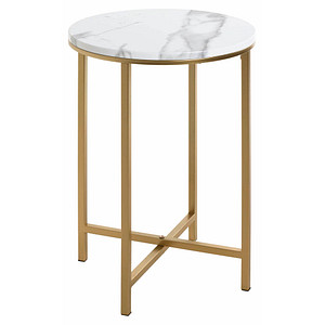 HAKU Möbel Beistelltisch Holz gold-weiß 39,0 x 39,0 x 53,0 cm