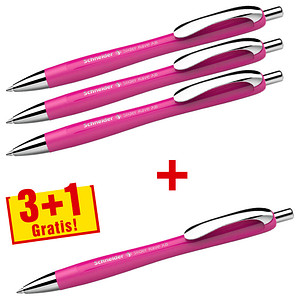 Schneider Kugelschreiber Slider Rave XB pink Schreibfarbe blau, 3 St.
