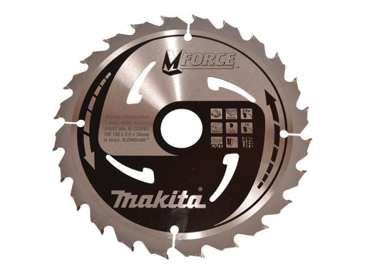 MAKITA M-FORCE Kreissägeblatt 190x30x24Z B-32041 Durchmesser: 190 mm Dicke:1.2 