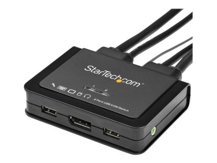 STARTECH.COM SV211DPUA4K USB DisplayPort KVM Switch Unterstützt 35-mm-Audio Dis