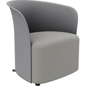 PAPERFLOW Besuchersessel "CROWN", grau Sitzschale und 4 Füße aus PP, Sitzfläche