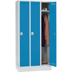 Garderoben-Stahlspind SP PROFI SYSTEM mit Sockel, Lichtblau RAL 5012