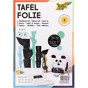 folia Tafelfolie/Kreidefolie, aus PVC, 230 x 330 mm, schwarz