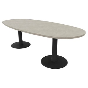 Quadrifoglio Konferenztisch Idea+ beton oval, Säulenfuß grau, 240,0 x 110,0 x 74,0 cm