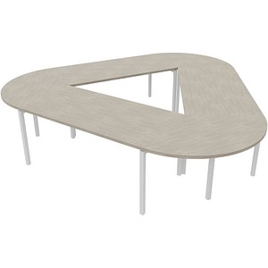 Quadrifoglio Konferenztisch Idea+ beton Trapezform, Vierkantrohr alu, 320,0 x 298,0 x 74,0 cm