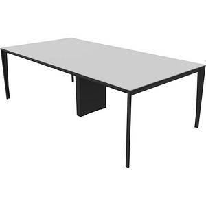 Quadrifoglio Konferenztisch X5 lichtgrau rechteckig, 4-Fuß-Gestell grau, 240,0 x 120,0 x 75,0 cm