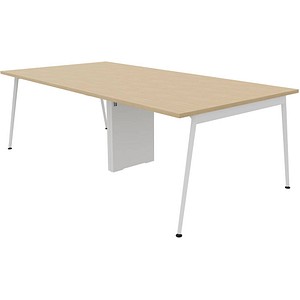 Quadrifoglio Konferenztisch X3 eiche rechteckig, 4-Fuß-Gestell weiß, 240,0 x 120,0 x 75,0 cm